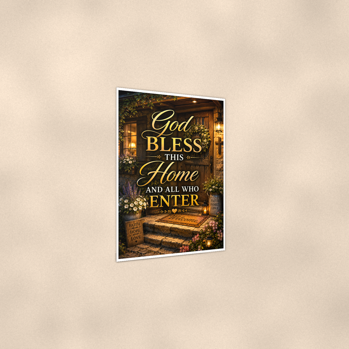 God Bless This Home And All Who Enter - Christian Poster 16x24 & 24x36 — Print detail