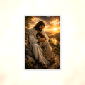 Jesus Comforting A Child - Christian Metal Sign 8x12 & 12x18 — Full product view