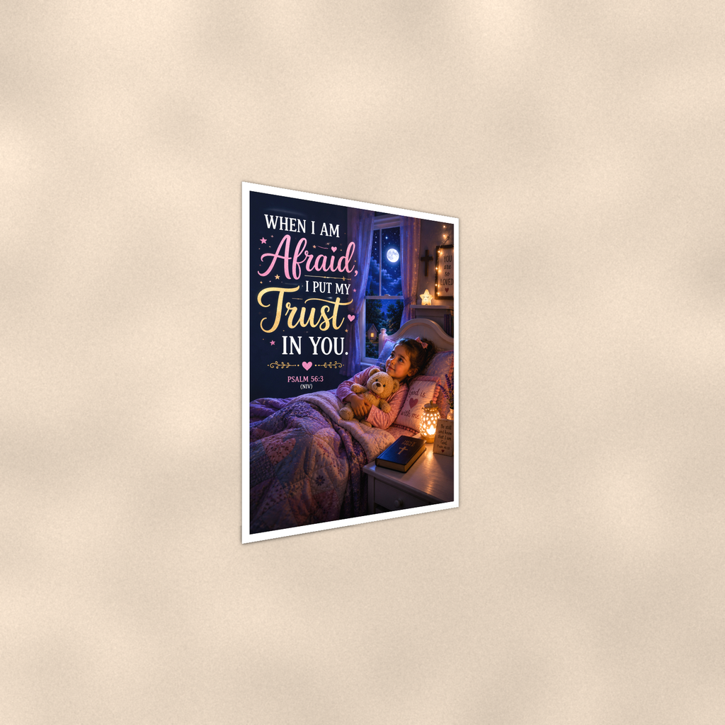When Afraid, I Put My Trust In You - Psalm 56:3, Christian Poster 16x24 & 24x36 — Alternate wall view