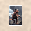 Carnotaurus Volcano Scene - Dinosaur Poster 16x24 & 24x36 — Full product view