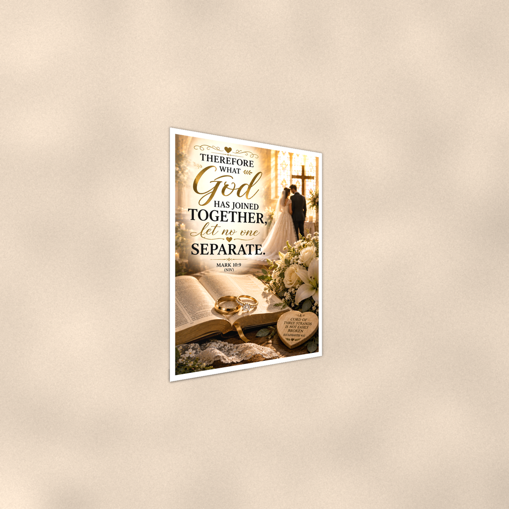 What God Has Joined Together - Mark 10:9, Christian Poster 16x24 & 24x36 — Alternate wall view