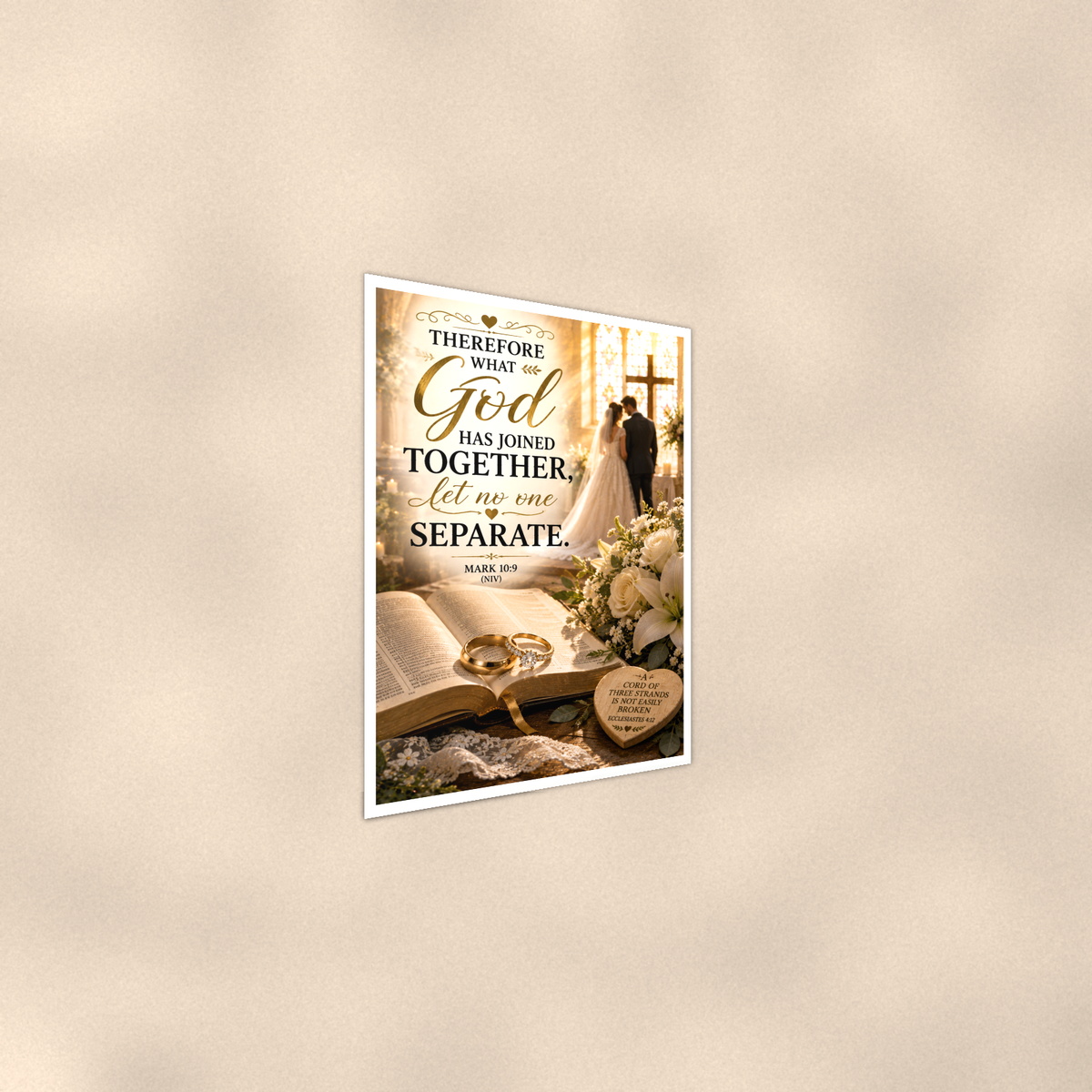 What God Has Joined Together - Mark 10:9, Christian Poster 16x24 & 24x36 — Alternate wall view