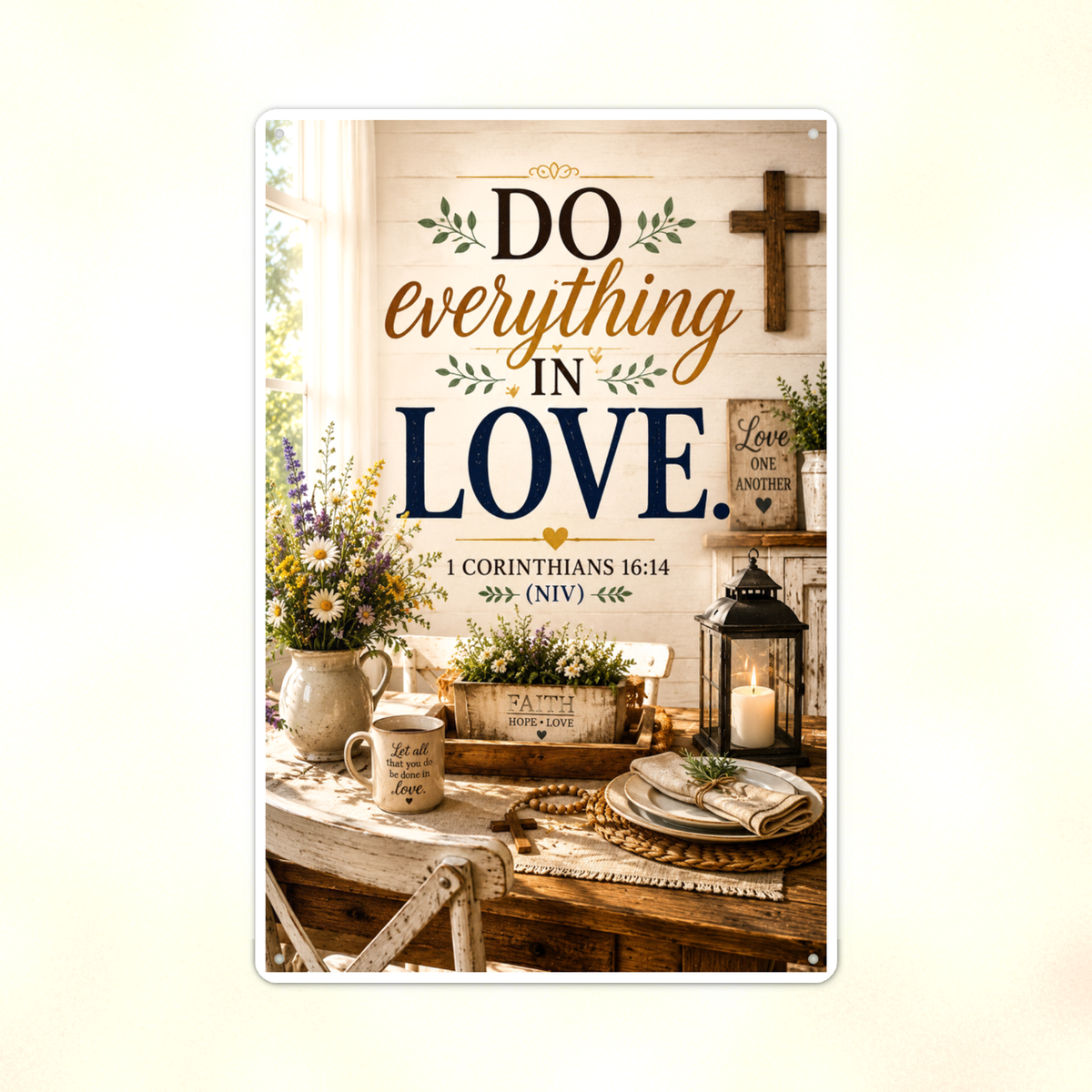 Do Everything In Love - 1 Corinthians 16:14, Christian Metal Sign 8x12 & 12x18 — Print detail