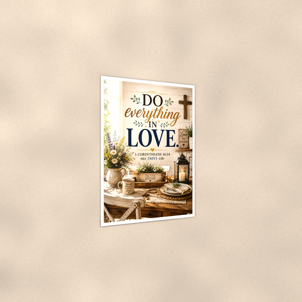 Do Everything In Love - 1 Corinthians 16:14, Christian Poster 16x24 & 24x36 — Print detail