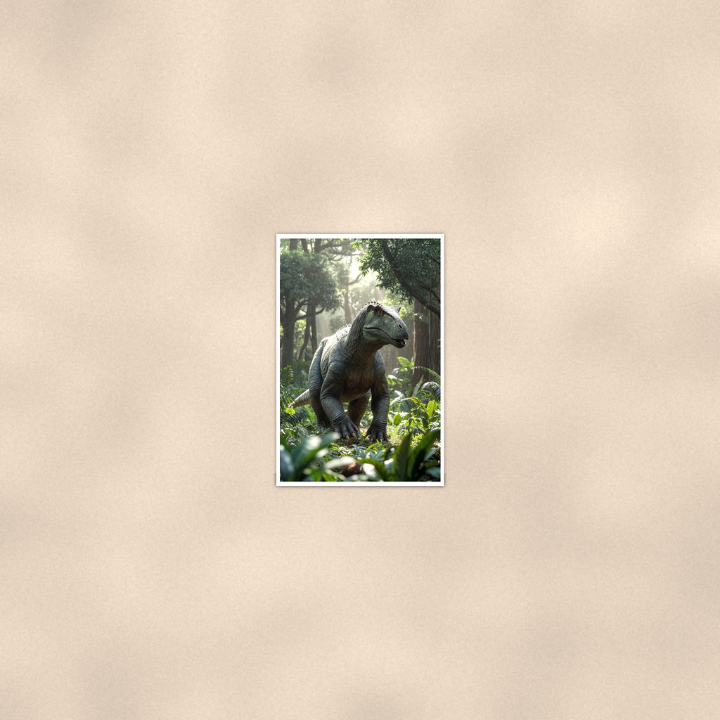 Horned Dinosaur Forest Scene - Poster 16x24 & 24x36, Kids Room Wall Art — Room display