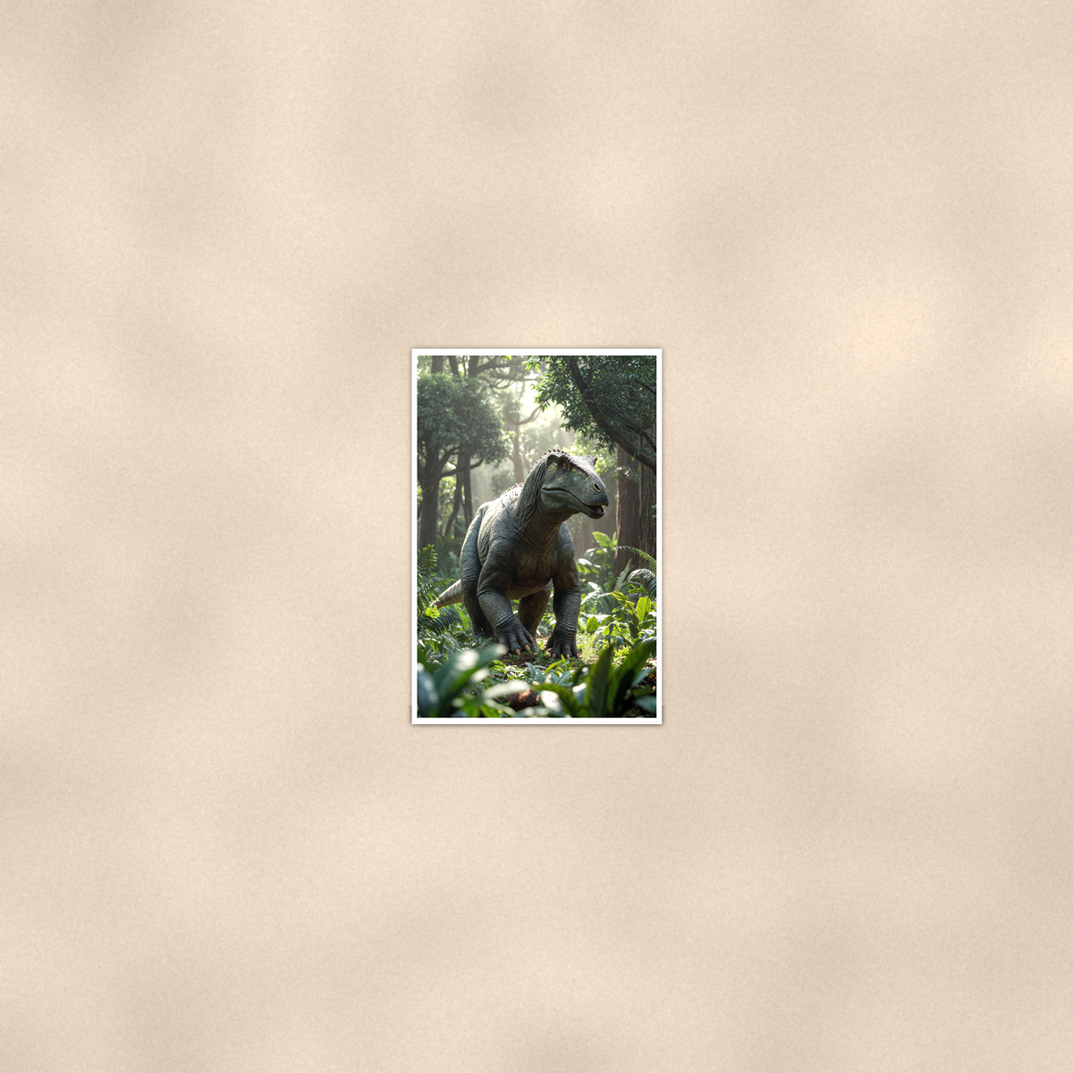 Horned Dinosaur Forest Scene - Poster 16x24 & 24x36, Kids Room Wall Art — Room display