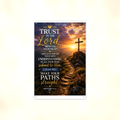Trust In The Lord Lean Not On Understanding - Proverbs 3:5-6, Christian Metal Sign 8x12 & 12x18 — Full product view