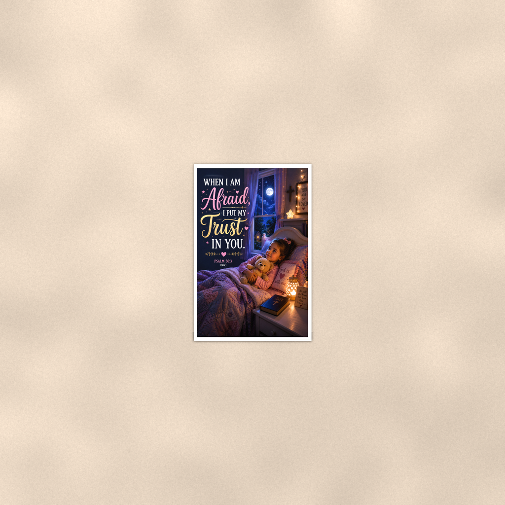 When Afraid, I Put My Trust In You - Psalm 56:3, Christian Poster 16x24 & 24x36 — Room display