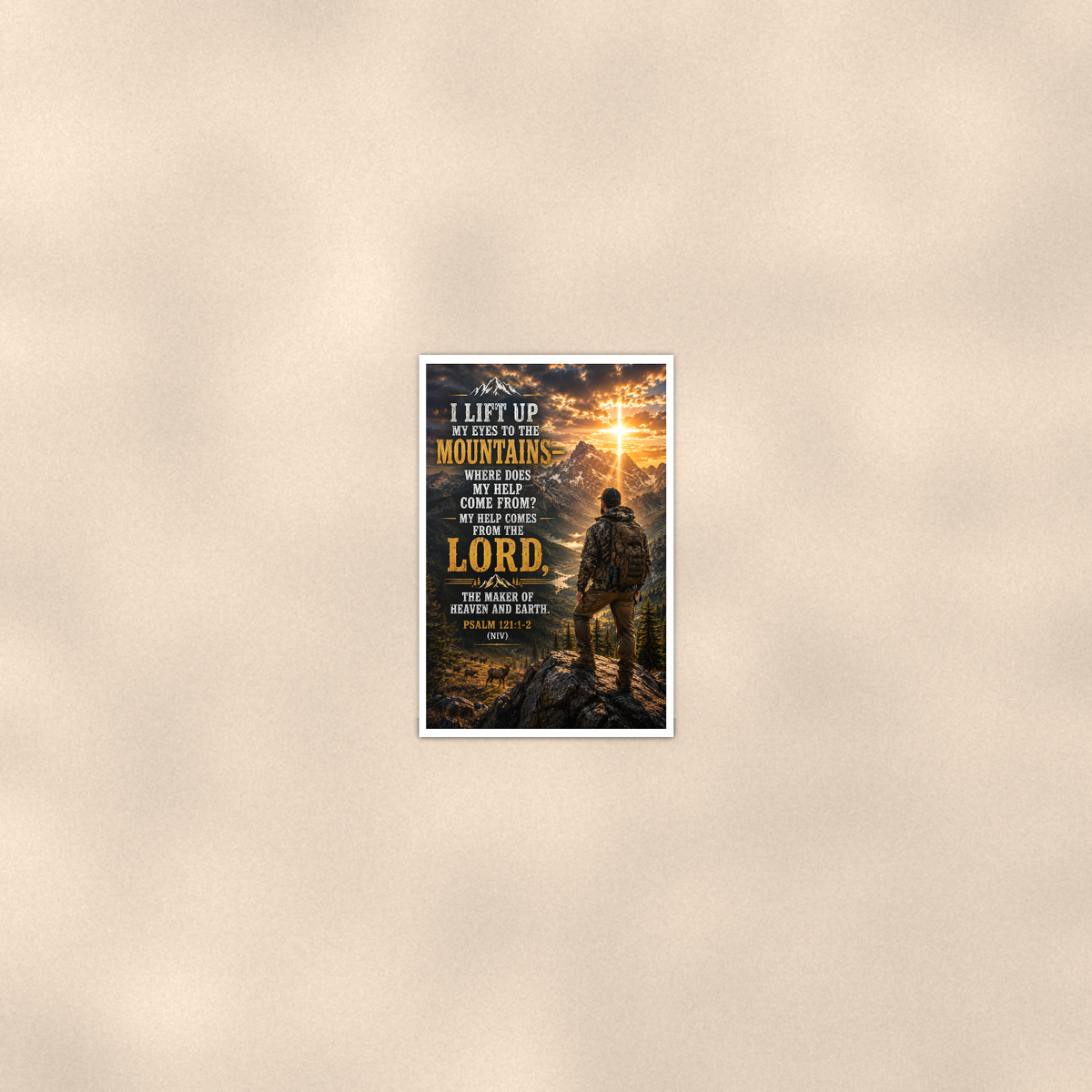 I Lift Up My Eyes To The Mountains - Psalm 121:1-2, Christian Poster 16x24 & 24x36 — Room display