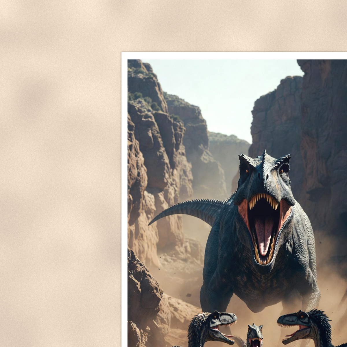 Predator Dinosaur and Raptor Pack, Canyon Scene - Poster 16x24 & 24x36 — Context view