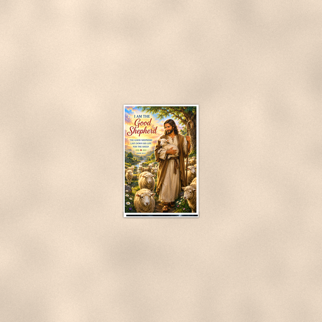I Am The Good Shepherd - John 10:11, Christian Poster 16x24 & 24x36 — Room display