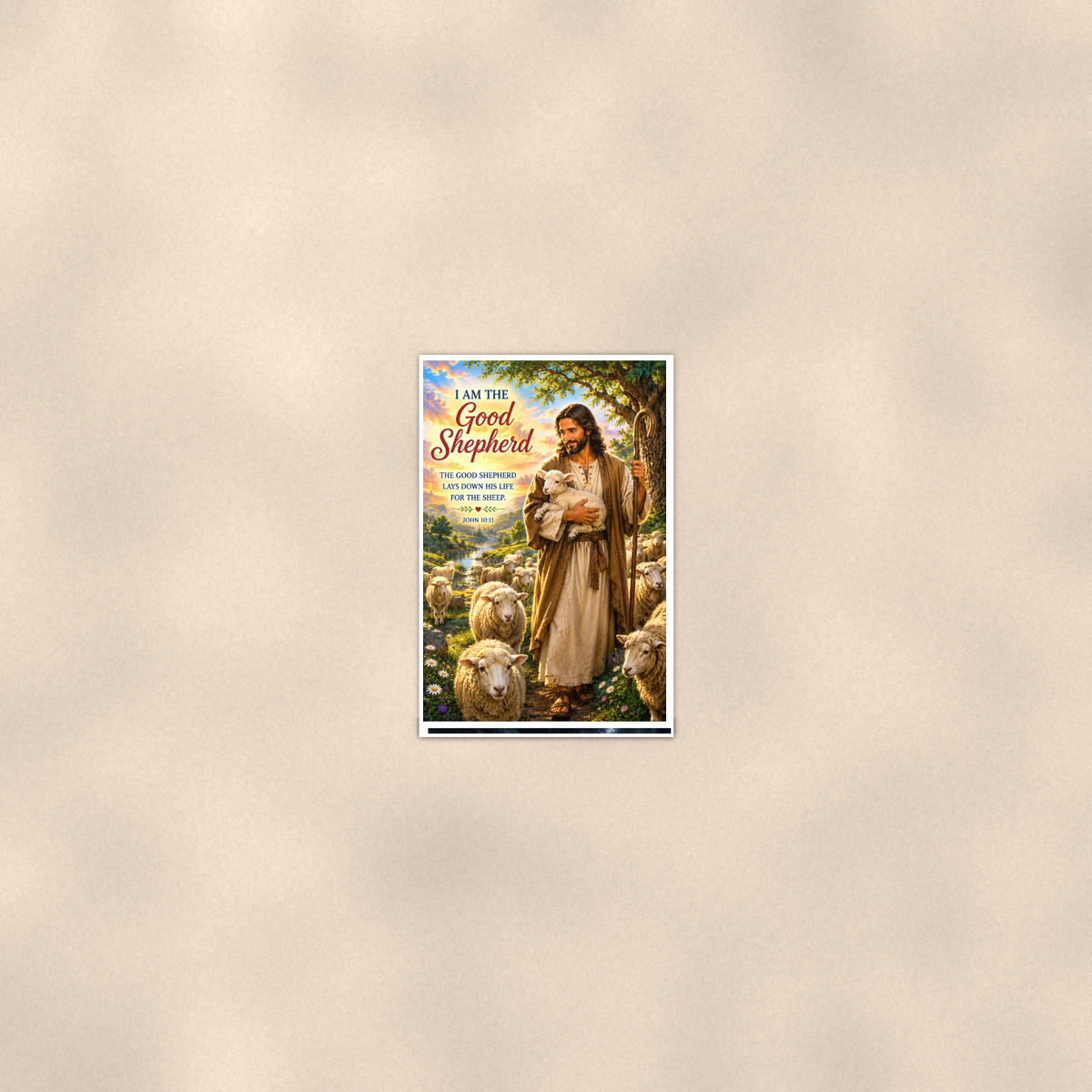 I Am The Good Shepherd - John 10:11, Christian Poster 16x24 & 24x36 — Room display