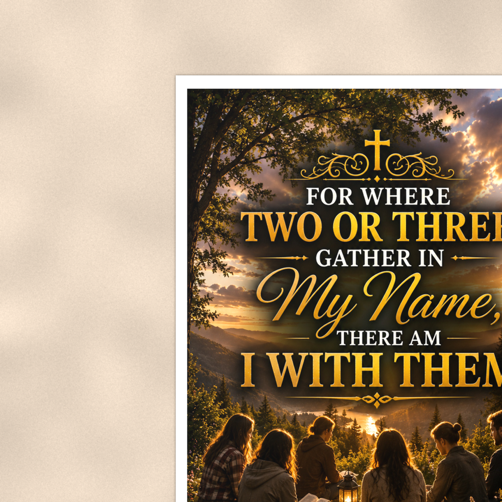 Where Two Or Three Gather In My Name - Matthew 18:20, Christian Poster 16x24 & 24x36 — Context view