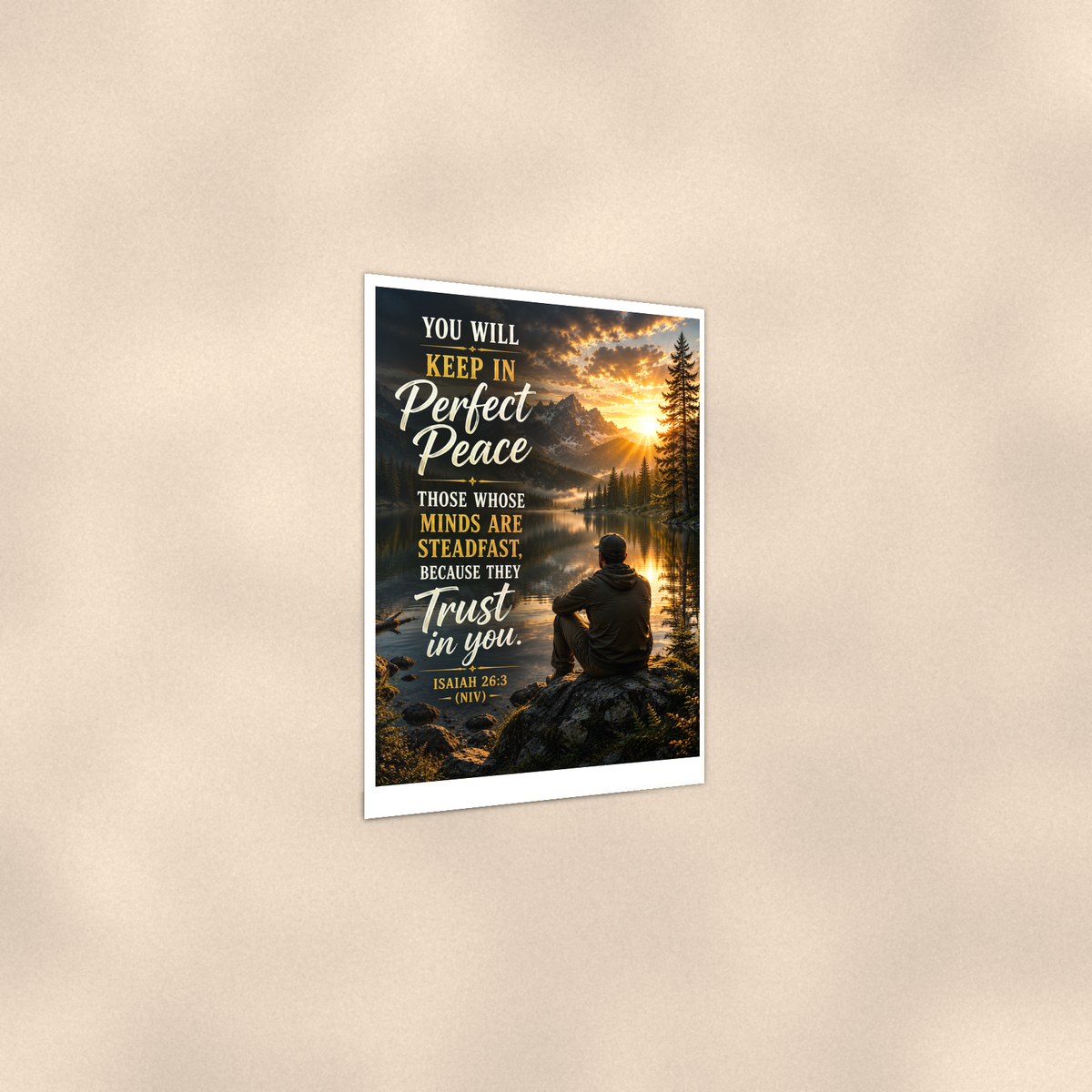 You Will Keep In Perfect Peace - Isaiah 26:3, Christian Poster 16x24 & 24x36 — Print detail