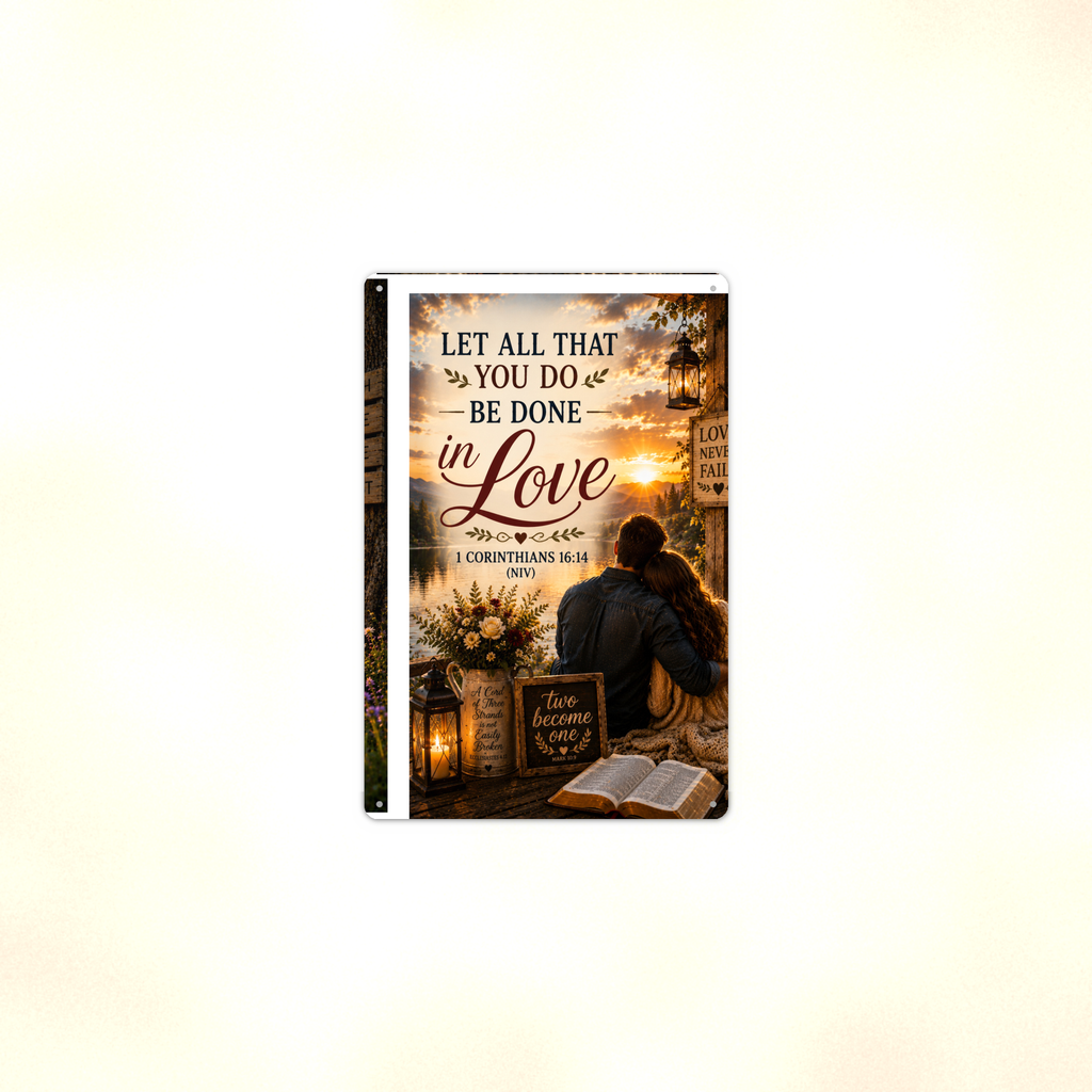 Let All That You Do Be Done In Love - 1 Corinthians 16:14, Christian Metal Sign 8x12 & 12x18 — Context view