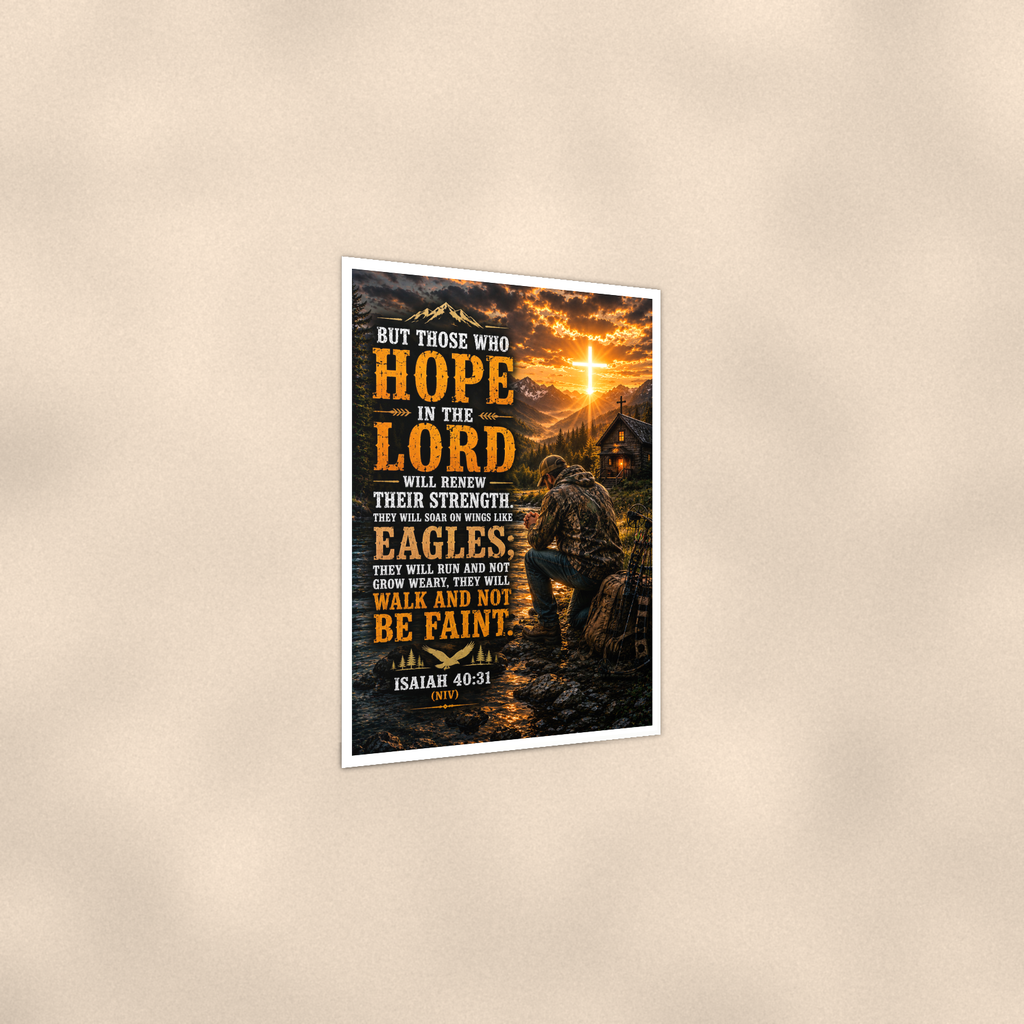Hope In The Lord Will Renew Their Strength - Isaiah 40:31, Christian Poster 16x24 & 24x36 — Print detail
