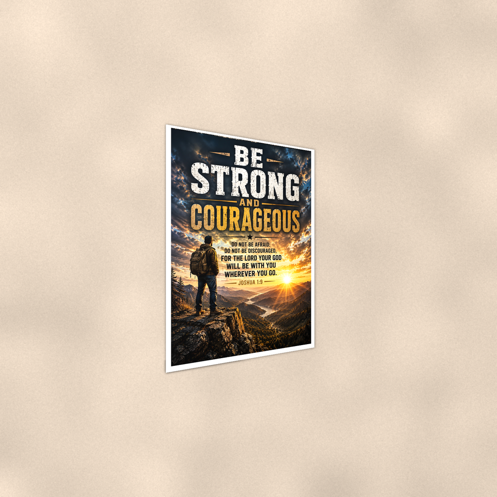 Be Strong And Courageous, Do Not Fear - Joshua 1:9, Christian Poster 16x24 & 24x36 — Alternate wall view