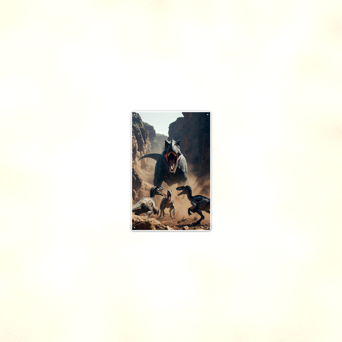 Predator Dinosaur and Raptor Pack, Canyon Scene - Metal Sign 8x12 & 12x18 — Room display