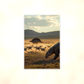 Dinosaur Herd Plains Scene - Metal Sign 8x12 & 12x18, Aluminum Decor — Full product view