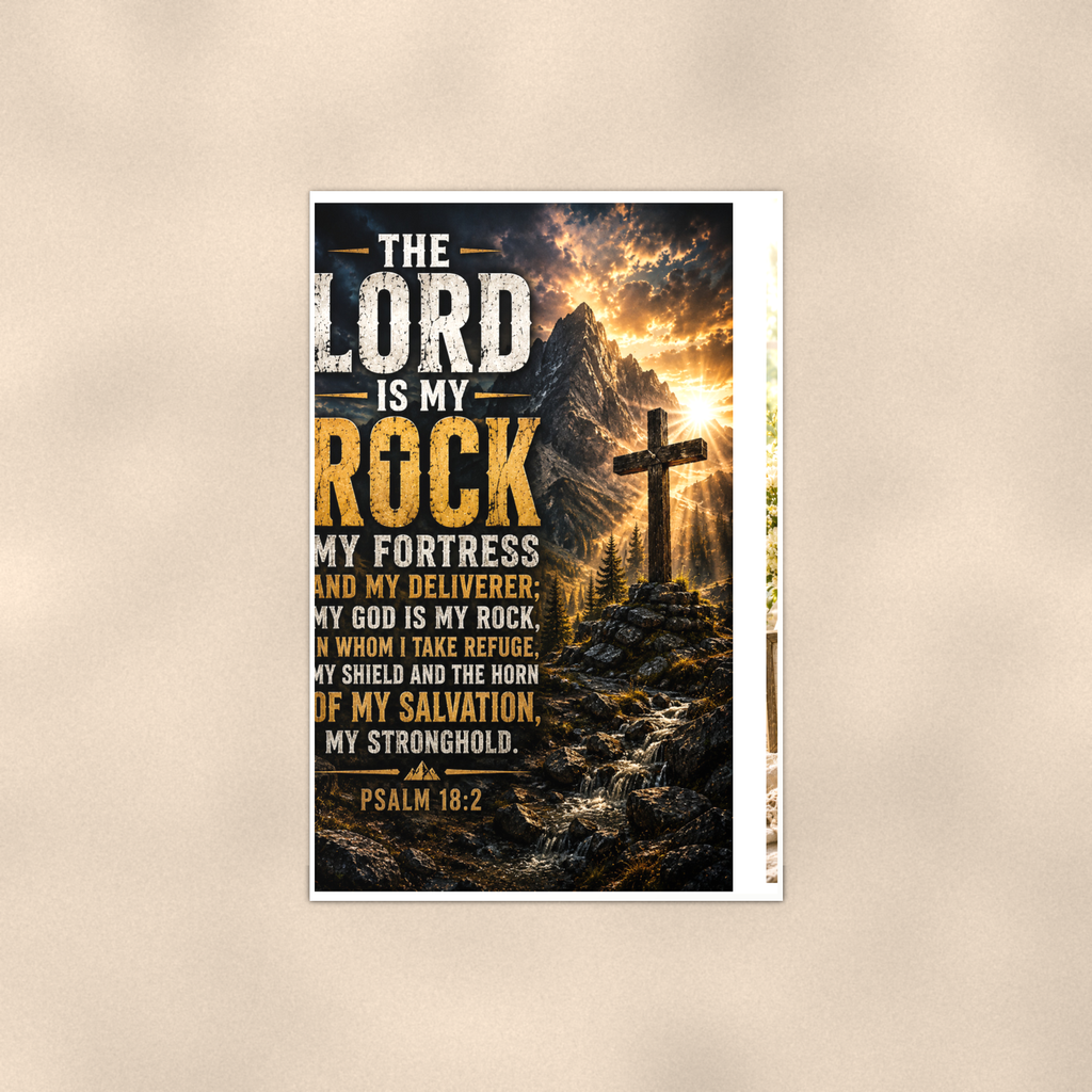 The Lord Is My Rock - Psalm 18:2, Christian Poster 16x24 & 24x36 — Full product view