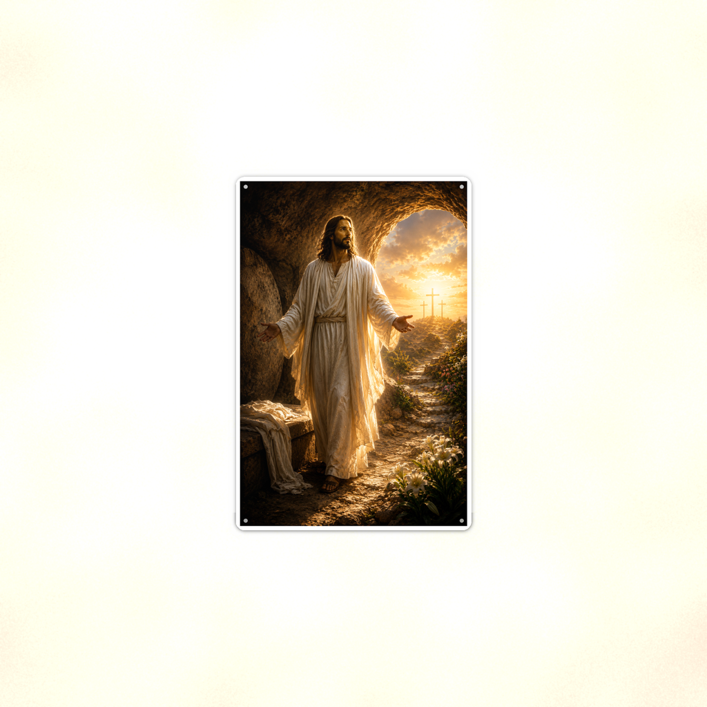 Resurrection, Empty Tomb - Christian Metal Sign 8x12 & 12x18 — Context view