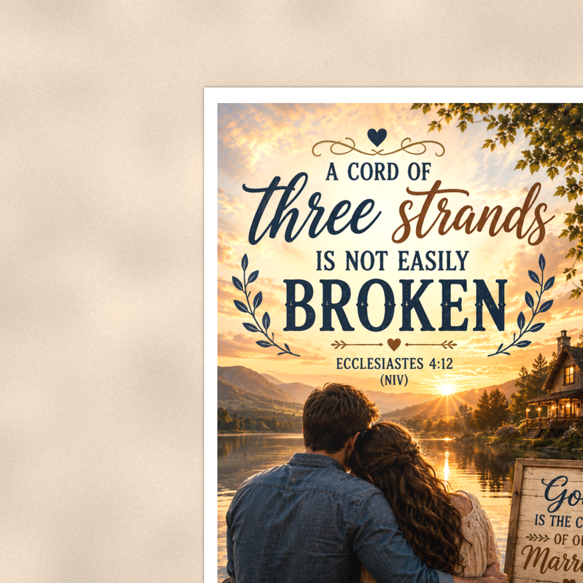 A Cord Of Three Strands - Ecclesiastes 4:12, Christian Poster 16x24 & 24x36 — Context view