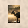 Parasaurolophus Misty River - Dinosaur Poster 16x24 & 24x36 — Full product view