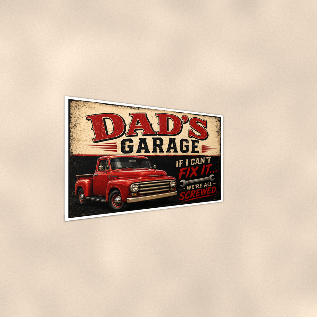 Dad's Garage - If I Can't Fix It We're All Screwed, Poster 16x24 & 24x36 — Alternate wall view
