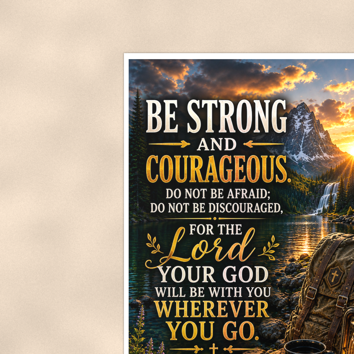 Be Strong And Courageous - Joshua 1:9, Christian Poster 16x24 & 24x36 — Context view
