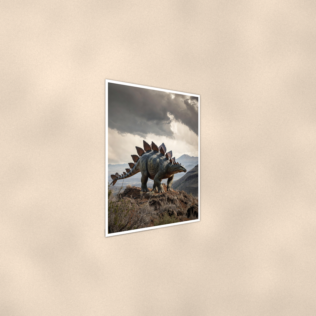 Stegosaurus Mountain Ridge - Dinosaur Poster 16x24 & 24x36 — Alternate wall view