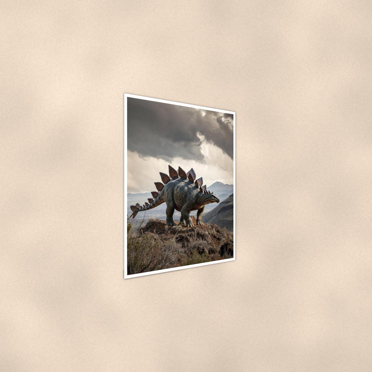 Stegosaurus Mountain Ridge - Dinosaur Poster 16x24 & 24x36 — Alternate wall view