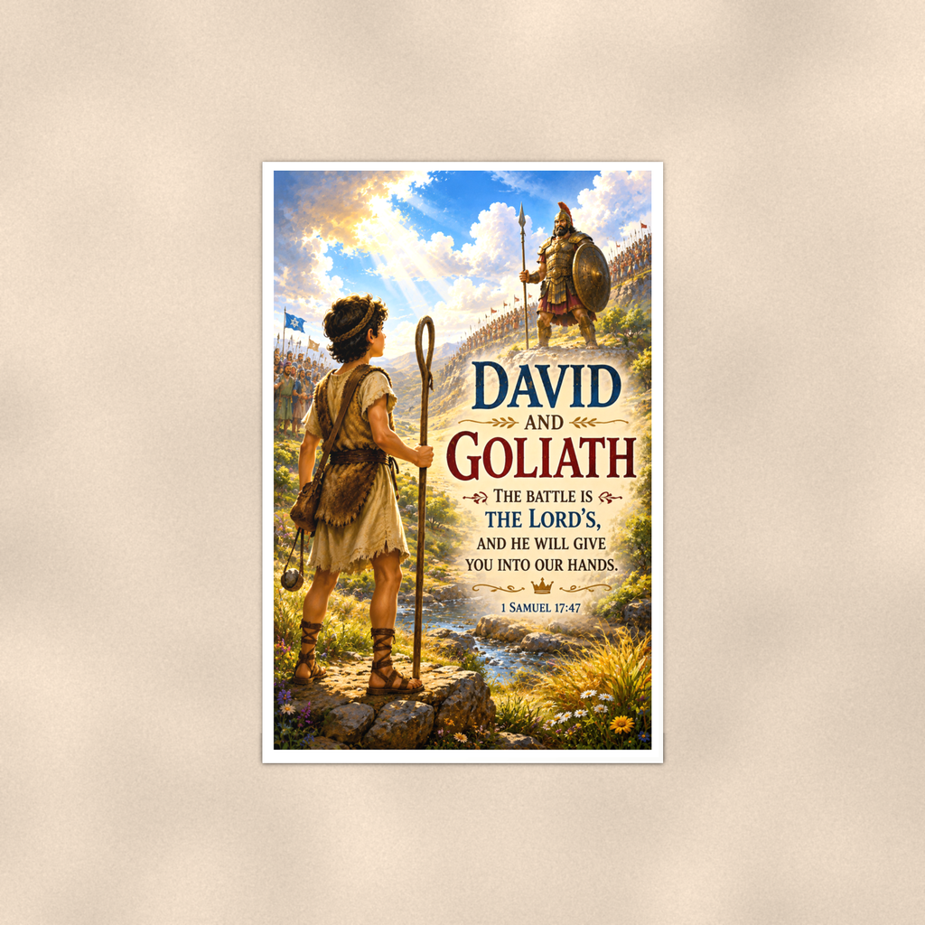 David And Goliath - 1 Samuel 17:47, Christian Poster 16x24 & 24x36 — Full product view