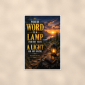 Your Word Is A Lamp For My Feet - Psalm 119:105, Christian Poster 16x24 & 24x36 — Full product view