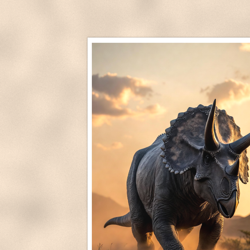 Triceratops Sunset Plains - Dinosaur Poster 16x24 & 24x36 — Context view