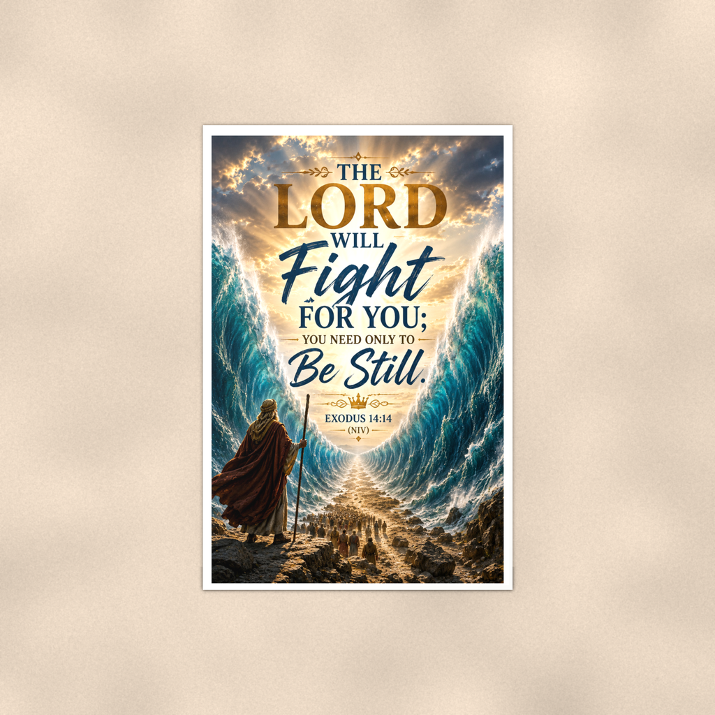 The Lord Will Fight For You, Be Still - Christian Poster 16x24 & 24x36 — Full product view
