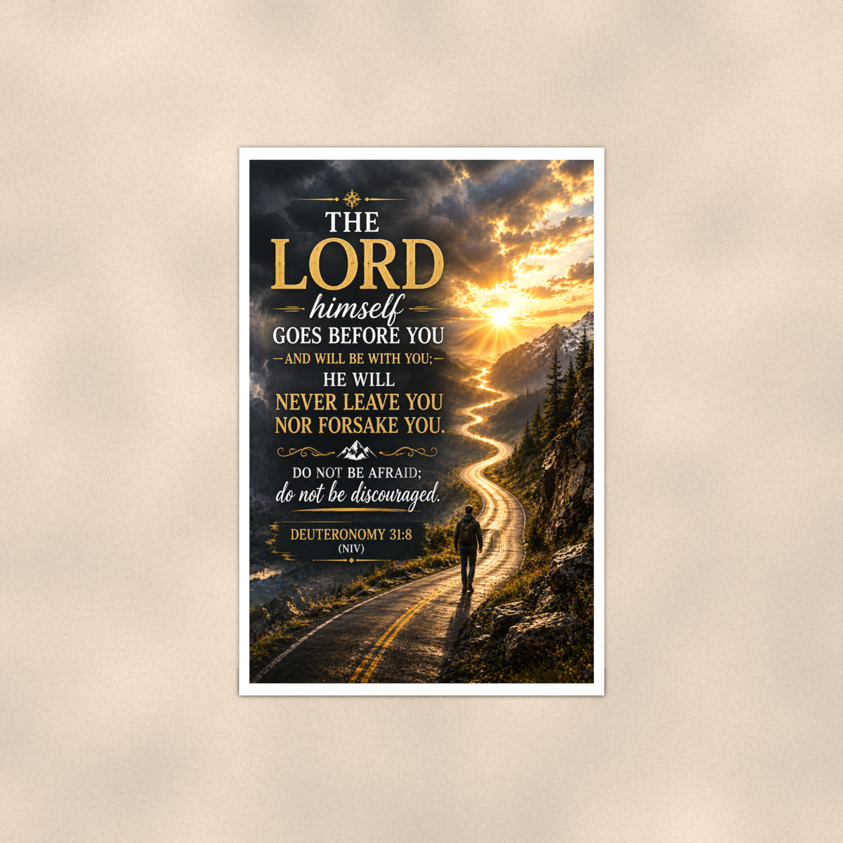 The Lord Himself Goes Before You - Deuteronomy 31:8, Christian Poster 16x24 & 24x36 — Full product view
