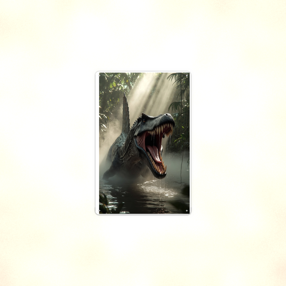 Spinosaurus Swamp Roar - Dinosaur Metal Sign 8x12 & 12x18, Aluminum Decor — Context view