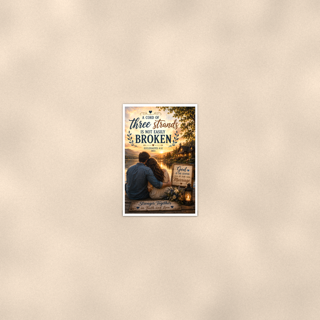 A Cord Of Three Strands - Ecclesiastes 4:12, Christian Poster 16x24 & 24x36 — Room display