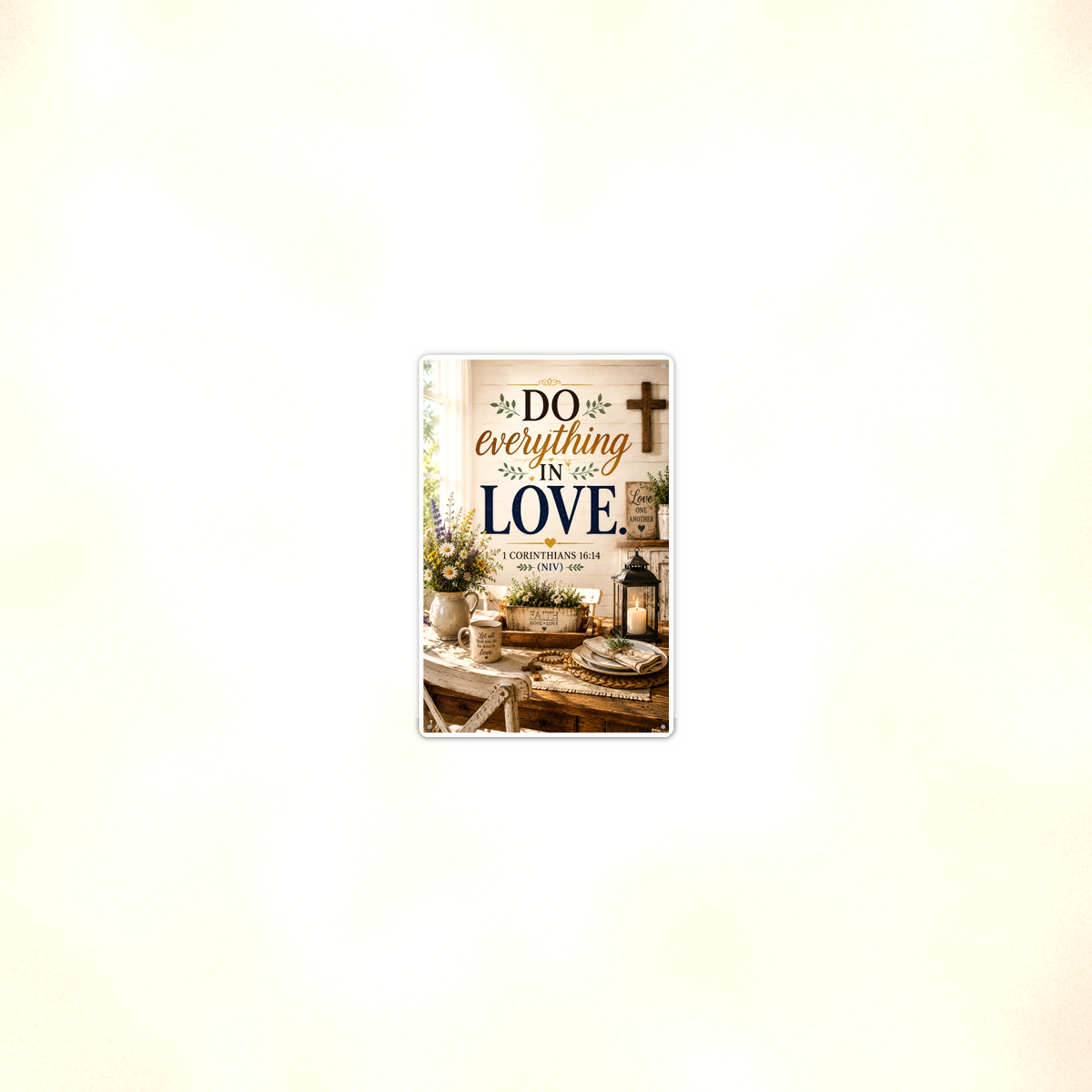 Do Everything In Love - 1 Corinthians 16:14, Christian Metal Sign 8x12 & 12x18 — Room display