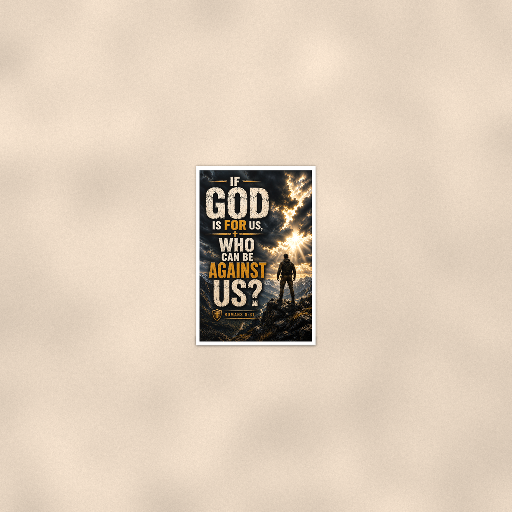 If God Is For Us, Who Can Be Against - Romans 8:31, Christian Poster 16x24 & 24x36 — Room display