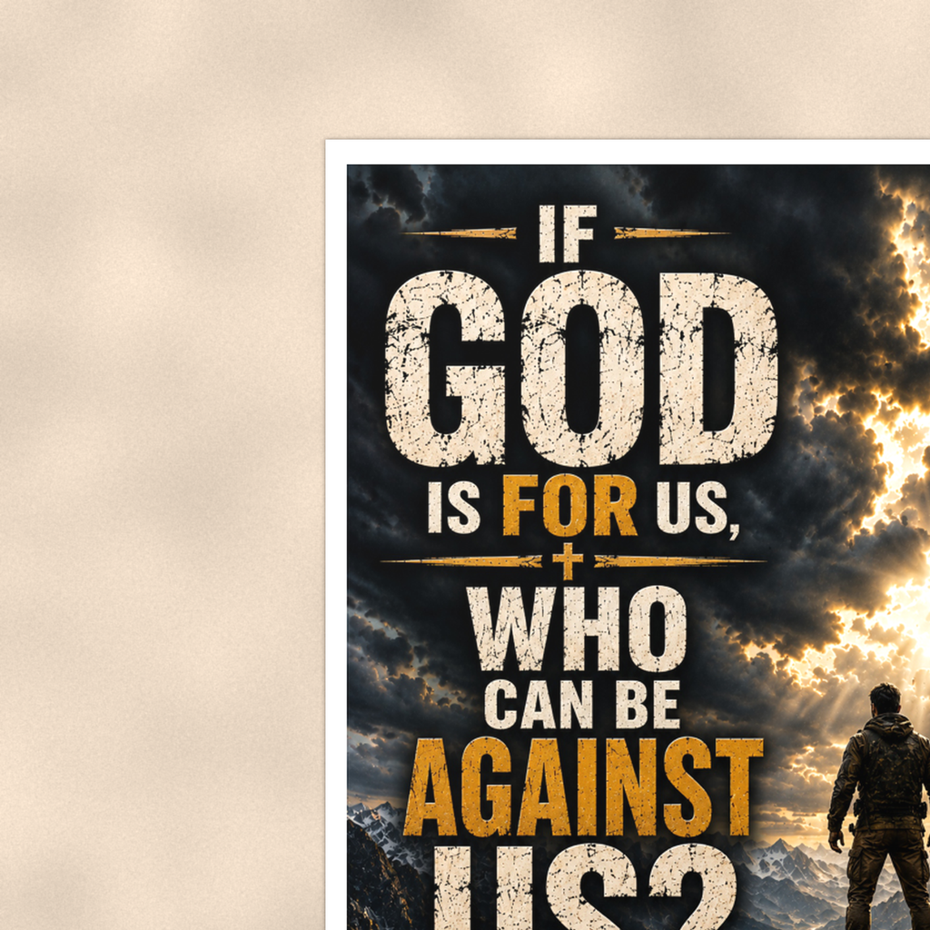 If God Is For Us, Who Can Be Against - Romans 8:31, Christian Poster 16x24 & 24x36 — Context view