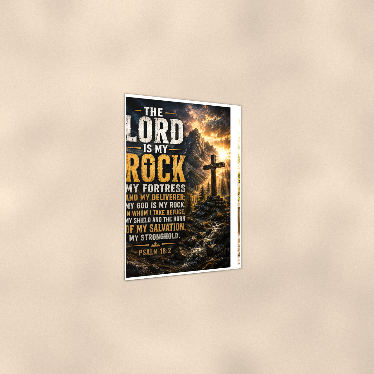 The Lord Is My Rock - Psalm 18:2, Christian Poster 16x24 & 24x36 — Print detail