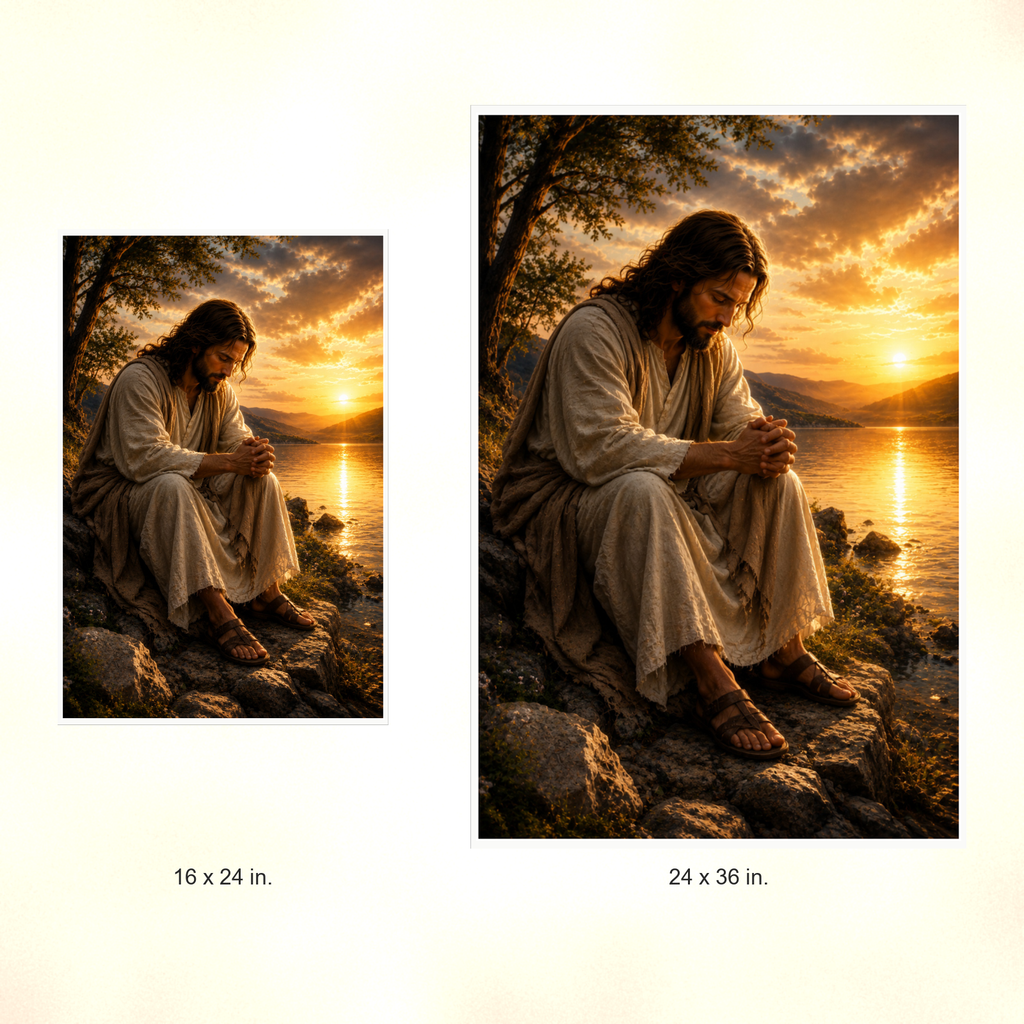 Poster size comparison: 16 x 24 inches and 24 x 36 inches, unframed.
