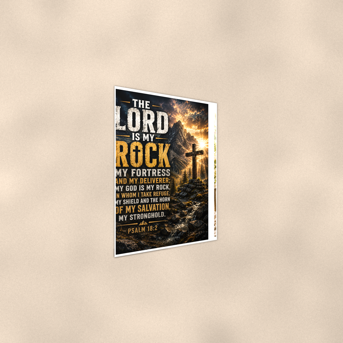The Lord Is My Rock - Psalm 18:2, Christian Poster 16x24 & 24x36 — Alternate wall view