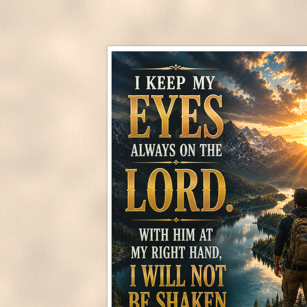 I Keep My Eyes Always On The Lord - Psalm 16:8, Christian Poster 16x24 & 24x36 — Context view