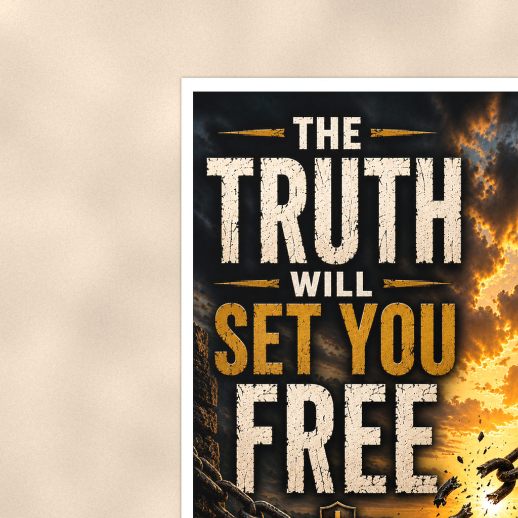 The Truth Will Set You Free - John 8:32, Christian Poster 16x24 & 24x36 — Context view