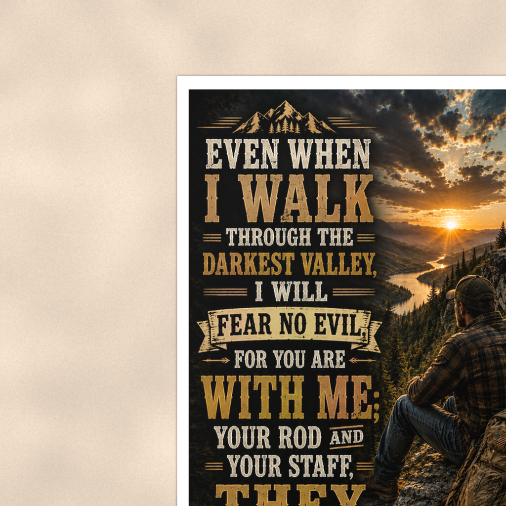 Even When I Walk Through The Darkest Valley - Psalm 23:4, Christian Poster 16x24 & 24x36 — Context view
