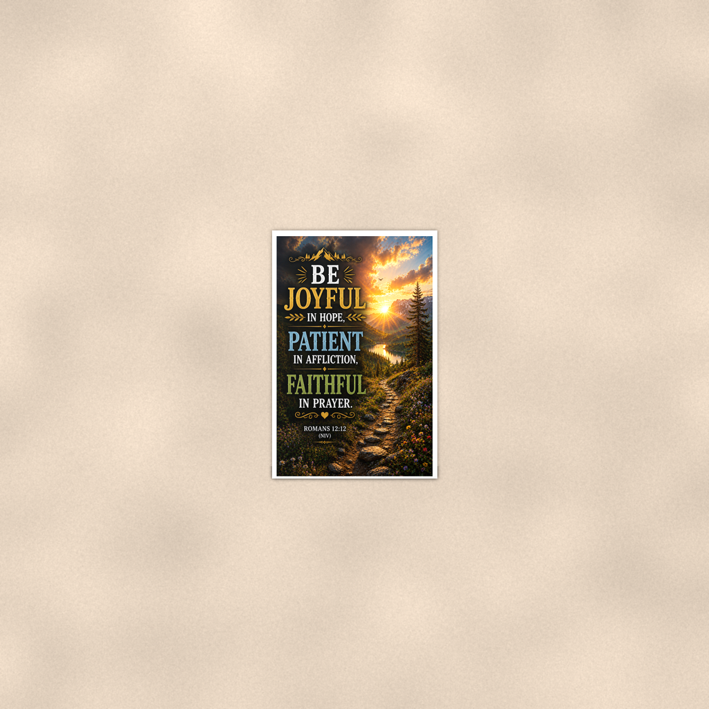 Be Joyful In Hope Patient In Affliction - Christian Poster 16x24 & 24x36 — Room display