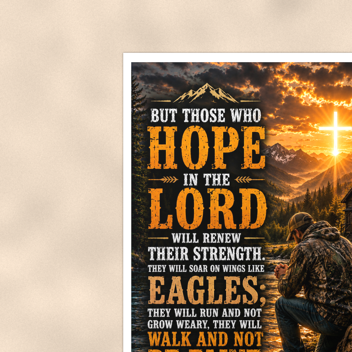 Hope In The Lord Will Renew Their Strength - Isaiah 40:31, Christian Poster 16x24 & 24x36 — Context view