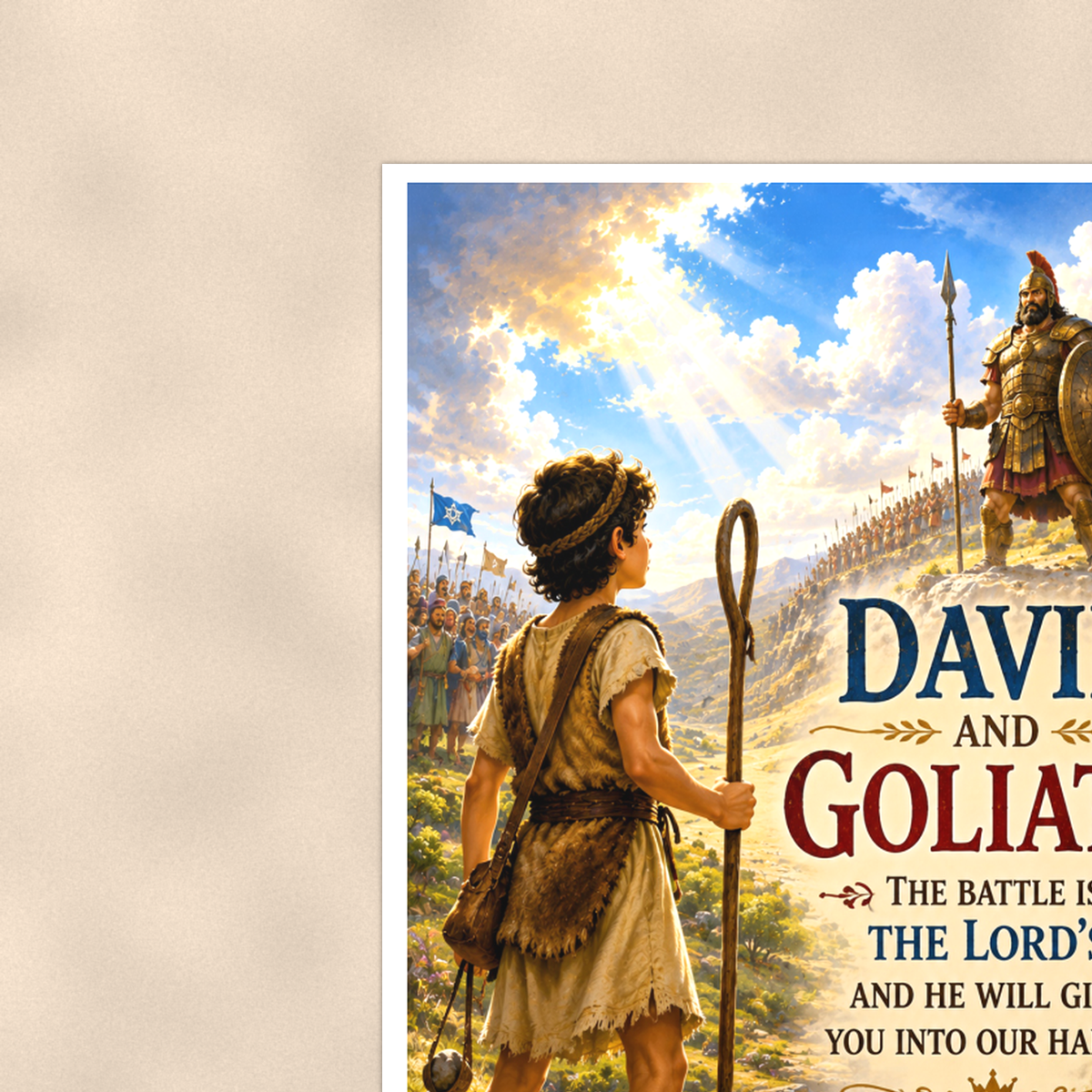 David And Goliath - 1 Samuel 17:47, Christian Poster 16x24 & 24x36 — Context view